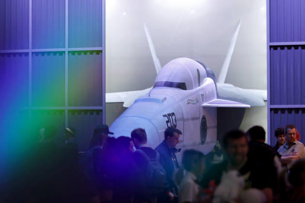 A partial replica of a fighter jet at the Ace Combat 8: Wings of Theve booth at Gamescom 26, the world s largest video game trade show, held at Koelnmesse. Featured image, stock photo. Cologne, August 30, 2026. North Rhine-Westphalia, Germany Copyright: xChristophxHardtx