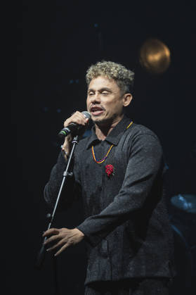 SaO PAULO, SP - 30.08.2026: SHOW SILVERO PEREIRA CANTA BELCHIOR - Actor Silvero Pereira performs a show in Sao Paulo in homage to the musician Belchior from Ceara. Interpreting classic Brazilian popular music (MPB) songs such as "Como Nossos Pais" and "Medo de Aviao," Silvero Pereira comments on the singer& 39;s work and life, revisiting great MPB songs. The performance took place at Sesc Santo Amaro on the evening of Sunday, August 30, 2026, in Sao Paulo. x3007613x  VanxCampos