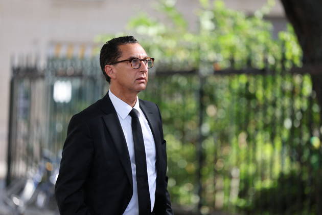 Nicolas Altmayer Funeral - Paris Maxime Saada during the funeral of French film producer Nicolas Altmayer at Saint Germain des Pres church in Paris, France on August 31, 2026. He was the co-founder of Mandarin Compagnie, and died in a car accident with his partner, Dior executive Mathilde Favier on August 17, aged 61 and 57, respectively. Photo by Raphael Lafargue ABACAPRESS.COM Paris France  Copyright: xLafarguexRaphael ABACAx