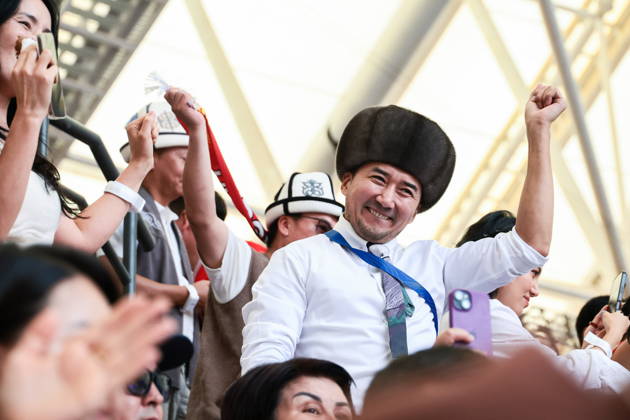 KYRGYZSTAN, BISHKEK - AUGUST 31, 2026: Members of the public in traditional clothes at the opening ceremony of the 2026 World Nomad Games at Bishkek Arena. Kirill Kukhmar TASS  96905046