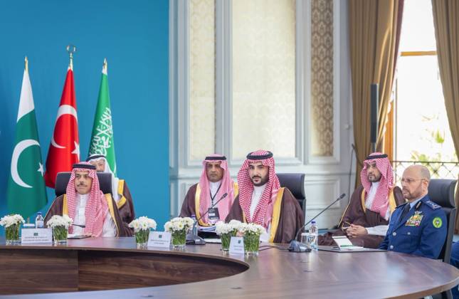 Saudi and Turkish Ministers Attend Strategic Defense Meeting in Istanbul Saudi Defense Minister Prince Khalid bin Salman bin Abdulaziz attends the first meeting of the Strategic Political and Defense Committee with Turkish Foreign Minister Hakan Fidan and Defense Minister Yasar Guler in Istanbul, Turkey, on August 31, 2026. The committee was established under the Mecca Agreement for Joint Defense. Photo by Saudi Press Agency apaimages Saudi Arabia 310826_Turkey_SPO_00(3) Copyright: xapaimagesxSaudixPressxAgencyx xapaimagesx