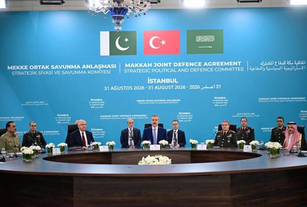 Turkish Foreign Minister Attends Strategic Defense Meeting in Istanbul Turkish Foreign Minister Hakan Fidan attends the first meeting of the Strategic Political and Defense Committee, established under the Mecca Agreement for Joint Defense, in Istanbul, Turkey, on August 31, 2026. Turkish Defense Minister Yasar Guler and Chief of the General Staff Selcuk Bayraktaroglu also attend the meeting alongside officials from Pakistan and Saudi Arabia. Photo by Turkish presidency apaimages Istanbul Istanbul Turkey 310826_Turkey_TPO_00(3) Copyright: xapaimagesxTurkishxpresidencyx xapaimagesx