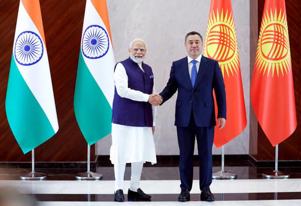 PM Modi meets Kyrgyzstan s President, Sadyr Japarov Bishkek Kyrgyzstan , Aug 31 (ANI): Prime Minister Narendra Modi meets with Kyrgyzstan s President, Sadyr Japarov, in Bishkek on Monday. (Narendra Modi Photo Gallery ANI Photo) Bishkek Kyrgyzstan Copyright: xANIx ANI_20260831247