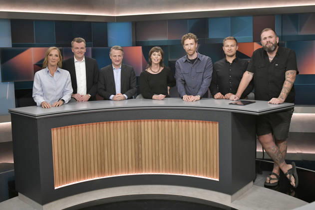 Carolin Matzko, Luca Piwodda, Nikolaus Blome, Hedwig Richter, Louis Klamroth, Paul Burkhardt, and Jan Gorkow on the ARD talk show *hart aber fair* at the Adlershof Studio in Berlin, August 31, 2026 Foto:xM.xBehrensx xFuturexImagex hart_fair3108_6804