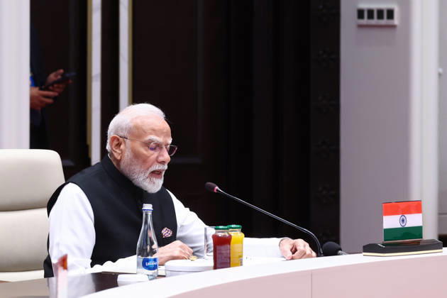 September 1, 2026, Bishkek, Kyrgyzstan: Indian Prime Minister Narendra Modi speaks during the summit at the 26th Shanghai Cooperation Organisation Council of Heads of State summit in Bishkek, Kyrgyzstan, on September 1, 2026. Leaders of SCO member states gathered in the Kyrgyz capital for talks on regional cooperation, security, economic ties and other issues on the organisation s agenda. Bishkek Kyrgyzstan - ZUMAi98_ 20260901_zih_i98_047 Copyright: xIranianxPresidencyx