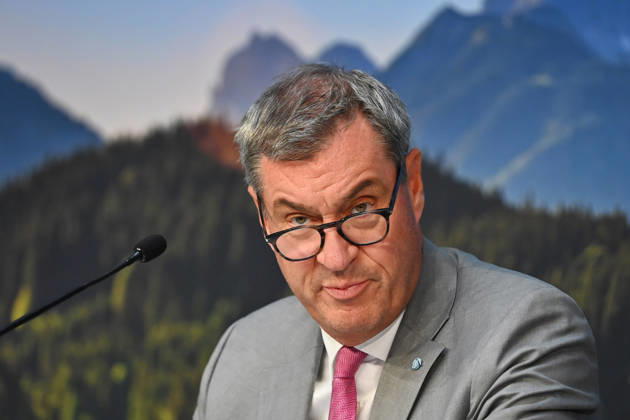 Markus SOEDER, Minister-President of Bavaria and CSU Chairman, wearing glasses; single frame; cropped image; portrait; press conference of the Bavarian State Government following a cabinet meeting on September 1, 2026, at the Prinz Carl Palais in Munich