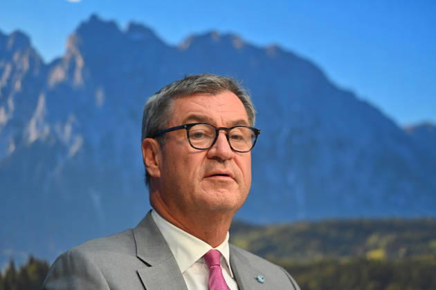 Markus SOEDER, Minister-President of Bavaria and CSU Chairman, wearing glasses; single frame, cropped image, portrait; press conference of the Bavarian State Government following a cabinet meeting on September 1, 2026, at the Prinz Carl Palais in Munich