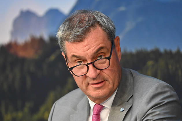 Markus SOEDER, Minister-President of Bavaria and CSU Chairman, wearing glasses; single frame, cropped image, portrait; press conference of the Bavarian State Government following a cabinet meeting on September 1, 2026, at the Prinz Carl Palais in Munich