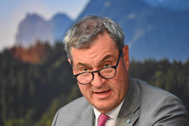 Markus SOEDER, Minister-President of Bavaria and CSU Chairman, wearing glasses; single frame, cropped image, portrait; press conference of the Bavarian State Government following a cabinet meeting on September 1, 2026, at the Prinz Carl Palais in Munich