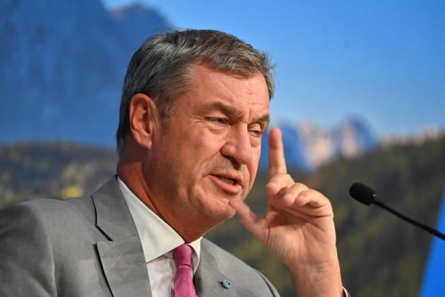 Markus SOEDER, Minister-President of Bavaria and CSU Chairman, gesturing, still image, cropped single shot, portrait, press conference of the Bavarian State Government following a cabinet meeting on September 1, 2026, at the Prinz Carl Palais in Munich