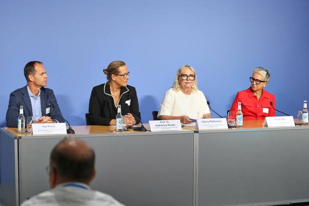 Berlin, Germany, September 1, 2026, Federal Press Conference Center, Founding Event: Business for a Cosmopolitan Germany. From left to right: Kai Kruse, Katharina Reuter, Sylvia Pfefferkorn, and Bärbel Boy Copyright: xdtsxNachrichtenagenturx dts_132254