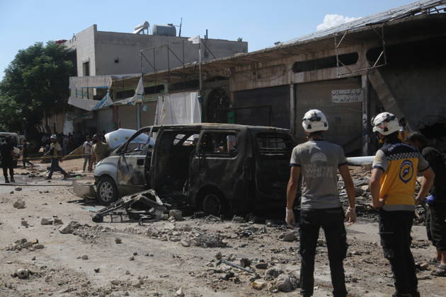 Explosion in Syria’s Idlib kills 5 IDLIB, SYRIA - SEPTEMBER 01: The explosion heavily damages nearby buildings and vehicles after an ammunition-laden vehicle explodes in Syria’s northwestern Idlib province, killing five people and injuring 10 others, according to initial reports, on September 01, 2026. Kasim Yusuf Anadolu Idlib Suriye. Editorial use only. Please get in touch for any other usage.  Copyright: x2026xAnadoluxKasimxYusufx