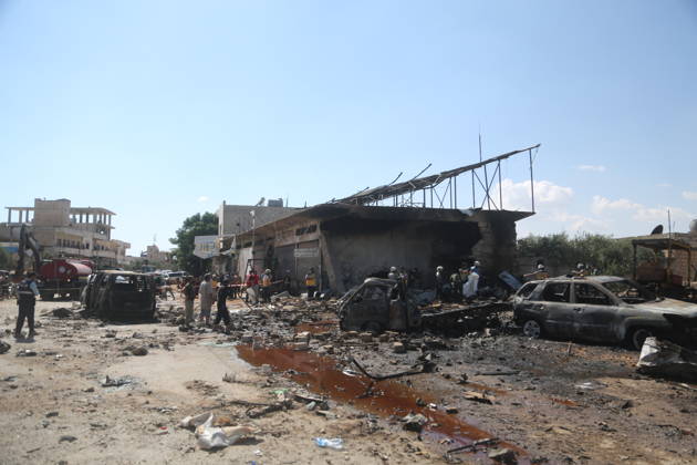 Explosion in Syria’s Idlib kills 5 IDLIB, SYRIA - SEPTEMBER 01: The explosion heavily damages nearby buildings and vehicles after an ammunition-laden vehicle explodes in Syria’s northwestern Idlib province, killing five people and injuring 10 others, according to initial reports, on September 01, 2026. Kasim Yusuf Anadolu Idlib Suriye. Editorial use only. Please get in touch for any other usage.  Copyright: x2026xAnadoluxKasimxYusufx