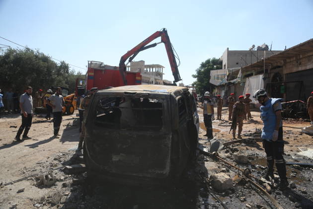 Explosion in Syria’s Idlib kills 5 IDLIB, SYRIA - SEPTEMBER 01: The explosion heavily damages nearby buildings and vehicles after an ammunition-laden vehicle explodes in Syria’s northwestern Idlib province, killing five people and injuring 10 others, according to initial reports, on September 01, 2026. Kasim Yusuf Anadolu Idlib Suriye. Editorial use only. Please get in touch for any other usage.  Copyright: x2026xAnadoluxKasimxYusufx
