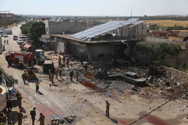 Explosion in Syria’s Idlib kills 5 IDLIB, SYRIA - SEPTEMBER 01: The explosion heavily damages nearby buildings and vehicles after an ammunition-laden vehicle explodes in Syria’s northwestern Idlib province, killing five people and injuring 10 others, according to initial reports, on September 01, 2026. Kasim Yusuf Anadolu Idlib Suriye. Editorial use only. Please get in touch for any other usage.  Copyright: x2026xAnadoluxKasimxYusufx