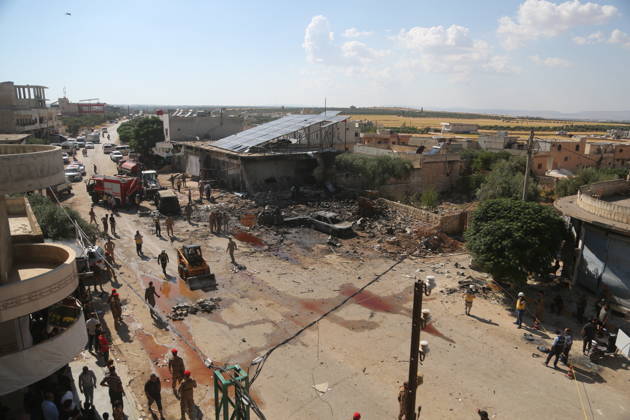 Explosion in Syria’s Idlib kills 5 IDLIB, SYRIA - SEPTEMBER 01: The explosion heavily damages nearby buildings and vehicles after an ammunition-laden vehicle explodes in Syria’s northwestern Idlib province, killing five people and injuring 10 others, according to initial reports, on September 01, 2026. Kasim Yusuf Anadolu Idlib Suriye. Editorial use only. Please get in touch for any other usage.  Copyright: x2026xAnadoluxKasimxYusufx
