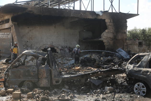 Explosion in Syria’s Idlib kills 5 IDLIB, SYRIA - SEPTEMBER 01: The explosion heavily damages nearby buildings and vehicles after an ammunition-laden vehicle explodes in Syria’s northwestern Idlib province, killing five people and injuring 10 others, according to initial reports, on September 01, 2026. Kasim Yusuf Anadolu Idlib Suriye. Editorial use only. Please get in touch for any other usage.  Copyright: x2026xAnadoluxKasimxYusufx