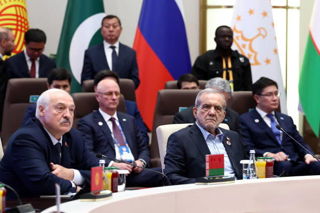 Iranian President Masoud Pezeshkian (2-R) attends the Shanghai Cooperation Organisation (SCO) summit in Bishkek, Kyrgyzstan on Tuesday on September 1, 2026. photo by Iranian Presidency  KER2029090120 IranianxPresidency
