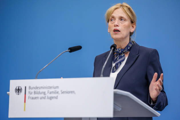 Statement by Federal Minister for Family Affairs Karin Prien (CDU), during a statement on the Equal Opportunities and Quality Development Act (SCQEG) on September 2, 2026, at the Federal Ministry of Education, Family, Seniors, Women, and Youth in Berlin, Berlin, Berlin, Germany; Federal Ministry of Education, Family, Seniors, Women, and Youth