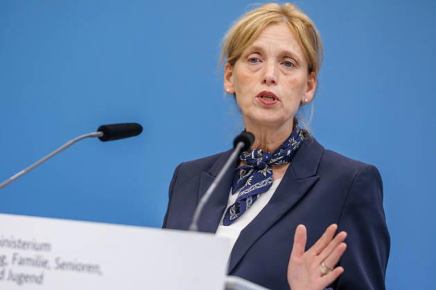 Statement by Federal Minister for Family Affairs Karin Prien (CDU), during a statement on the Equal Opportunities and Quality Development Act (SCQEG) on September 2, 2026, at the Federal Ministry of Education, Family, Seniors, Women, and Youth in Berlin, Berlin, Berlin, Germany; Federal Ministry of Education, Family, Seniors, Women, and Youth