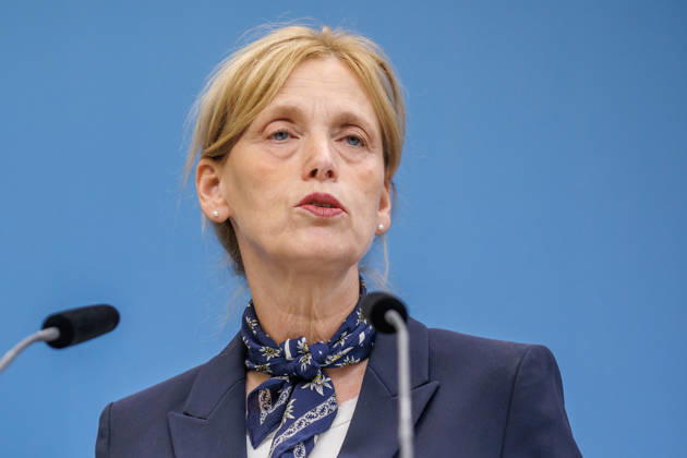 Statement by Federal Minister for Family Affairs Karin Prien (CDU), during a press conference on the Equal Opportunities and Quality Development Act (SCQEG) on September 2, 2026, at the Federal Ministry of Education, Family, Seniors, Women, and Youth in Berlin, Berlin, Berlin, Germany; Federal Ministry of Education, Family, Seniors, Women, and Youth