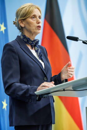 Statement by Federal Minister for Family Affairs Karin Prien (CDU), during a press conference on the Equal Opportunities and Quality Development Act (SCQEG) on September 2, 2026, at the Federal Ministry of Education, Family, Seniors, Women, and Youth in Berlin, Berlin, Berlin, Germany; Federal Ministry of Education, Family, Seniors, Women, and Youth
