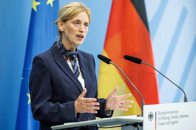 Statement by Federal Minister for Family Affairs Karin Prien (CDU), during a press conference on the Equal Opportunities and Quality Development Act (SCQEG) on September 2, 2026, at the Federal Ministry of Education, Family, Seniors, Women, and Youth in Berlin, Berlin, Berlin, Germany; Federal Ministry of Education, Family, Seniors, Women, and Youth