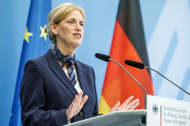 Statement by Federal Minister for Family Affairs Karin Prien (CDU), during a press conference on the Equal Opportunities and Quality Development Act (SCQEG) on September 2, 2026, at the Federal Ministry of Education, Family, Seniors, Women, and Youth in Berlin, Berlin, Berlin, Germany; Federal Ministry of Education, Family, Seniors, Women, and Youth
