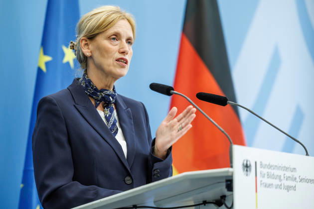 Statement by Federal Minister for Family Affairs Karin Prien (CDU), during a press conference on the Equal Opportunities and Quality Development Act (SCQEG) on September 2, 2026, at the Federal Ministry of Education, Family, Seniors, Women, and Youth in Berlin, Berlin, Berlin, Germany; Federal Ministry of Education, Family, Seniors, Women, and Youth