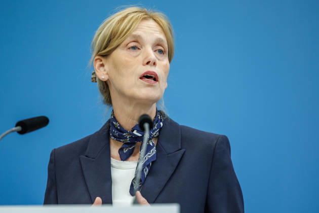 Statement by Federal Minister for Family Affairs Karin Prien (CDU), during a press conference on the Equal Opportunities and Quality Development Act (SCQEG) on September 2, 2026, at the Federal Ministry of Education, Family, Seniors, Women, and Youth in Berlin, Berlin, Berlin, Germany; Federal Ministry of Education, Family, Seniors, Women, and Youth