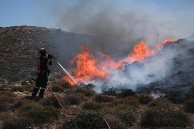 Wildfire near Karystos on Greece s Evia Island EVIA, GREECE - SEPTEMBER 2: Firefighters battle a wildfire burning near Karystos on the island of Evia, Greece, on September 2, 2026 Costas Baltas Anadolu Evia Greece. Editorial use only. Please get in touch for any other usage.  Copyright: x2026xAnadoluxCostasxBaltasx