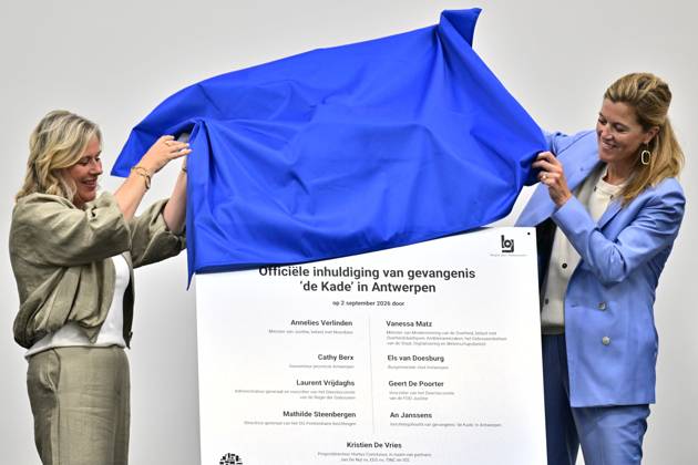 the official opening of the new de Kade jail in Antwerp, Wednesday 2 September 2026. The prison will have capacity for 440 inmates. It will be divided into one wing for 330 men, one wing for 66 women and one wing comprising a medical centre and a care unit for 44 people. Each wing will consist of living units for 22 inmates.  DIRKxWAEM 185032409