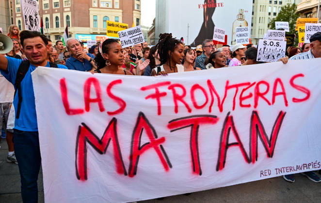 September 2, 2026, Madrid, Madrid, SPAIN: Anti-racism demonstration in Madrid s Callao Square amid the political debate over migration and the situation in Ceuta. The demonstration has been called by left-wing political parties and groups as a counter-protest to demonstrations called by Spain s People s Party (PP) and Vox. Madrid SPAIN - ZUMAz108 20260902_znp_z108_005 Copyright: xRichardxZubelzux