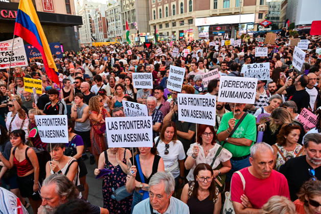 September 2, 2026, Madrid, Madrid, SPAIN: Anti-racism demonstration in Madrid s Callao Square amid the political debate over migration and the situation in Ceuta. The demonstration has been called by left-wing political parties and groups as a counter-protest to demonstrations called by Spain s People s Party (PP) and Vox. Madrid SPAIN - ZUMAz108 20260902_znp_z108_009 Copyright: xRichardxZubelzux