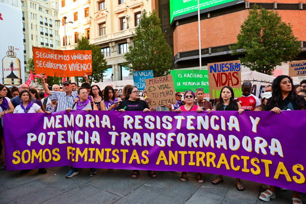 September 2, 2026, Madrid, Madrid, SPAIN: Anti-racism demonstration in Madrid s Callao Square amid the political debate over migration and the situation in Ceuta. The demonstration has been called by left-wing political parties and groups as a counter-protest to demonstrations called by Spain s People s Party (PP) and Vox. Madrid SPAIN  - ZUMAz108 20260902_znp_z108_015 Copyright: xRichardxZubelzux