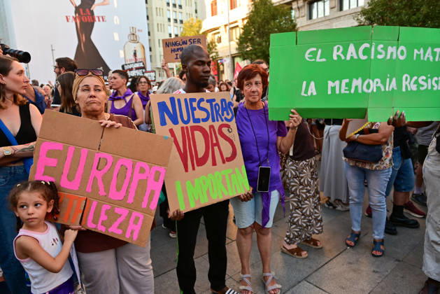 September 2, 2026, Madrid, Madrid, SPAIN: Anti-racism demonstration in Madrid s Callao Square amid the political debate over migration and the situation in Ceuta. The demonstration has been called by left-wing political parties and groups as a counter-protest to demonstrations called by Spain s People s Party (PP) and Vox. Madrid SPAIN  - ZUMAz108 20260902_znp_z108_020 Copyright: xRichardxZubelzux