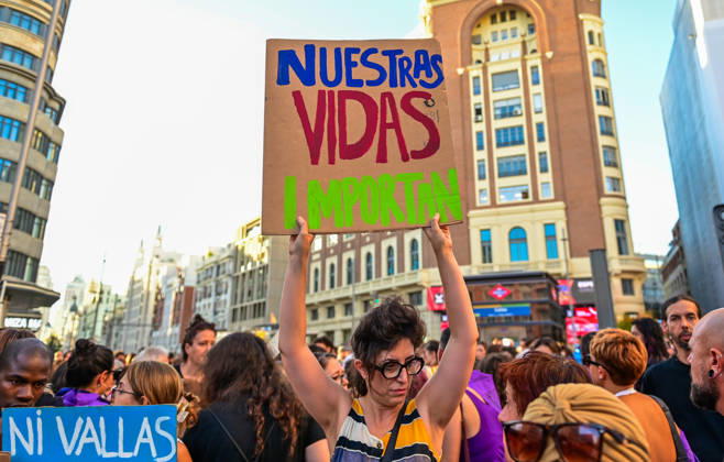 September 2, 2026, Madrid, Madrid, SPAIN: Anti-racism demonstration in Madrid s Callao Square amid the political debate over migration and the situation in Ceuta. The demonstration has been called by left-wing political parties and groups as a counter-protest to demonstrations called by Spain s People s Party (PP) and Vox. Madrid SPAIN - ZUMAz108 20260902_znp_z108_025 Copyright: xRichardxZubelzux