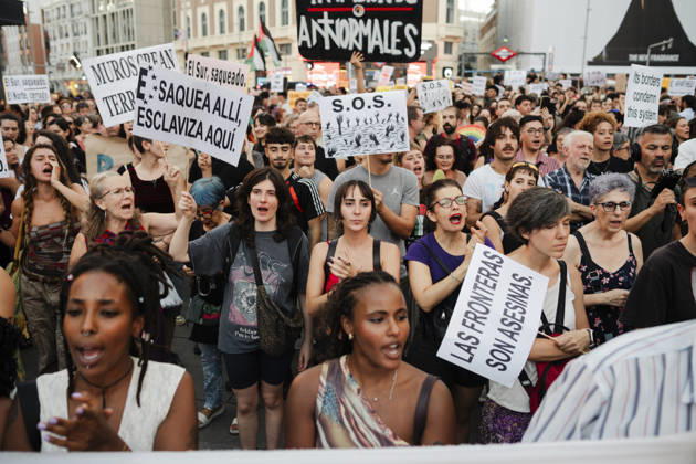 Rally in Madrid Against Racism in Ceuta Several people at a rally against racism in Ceuta, in Plaza de Callao, on September 2, 2026, in Madrid, Spain. The Madrid Internationalist Assembly has organized this protest under the slogan Let’s Put a Stop to Racism. SEPTEMBER 2, 2026 CEUTA DAY PROTEST RALLY MIGRANTS IMMIGRANTS SUPPORT SOLIDARITY CRISIS MIGRATION CRISIS HUMANITARIAN CRISIS RACISM ANTI-RACISM Madrid Madrid, Spain  Copyright: xMateoxLanzuelax 7745451