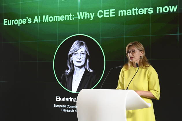 European Commissioner for Research and Innovation Ekaterina Zaharieva attends a meeting of artificial intelligence (AI) experts from Central and Eastern Europe, CEE AI Summit 2026, in Prague, Czech Republic, on September 3rd, 2026. (CTKxPhoto MichalxKrumphanzl) CTKPhotoP2026090302895  CTKPhotoP2026090302895