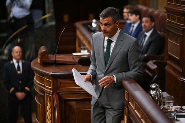 Irregular migration crisis debated in Spain s parliament MADRID, SPAIN - SEPTEMBER 03: Spanish Prime Minister Pedro Sanchez delivers a speech during a session at the Spanish Parliament in Madrid, Spain on September 03, 2026, regarding the political and social crisis following the arrival of nearly 70,000 irregular migrants from Morocco to Spain s North African enclave of Ceuta on July 30-31. The session addresses the political and social crisis that followed the arrivals. Burak Akbulut Anadolu Madrid Spain. Editorial use only. Please get in touch for any other usage.  Copyright: x2026xAnadoluxBurakxAkbulutx