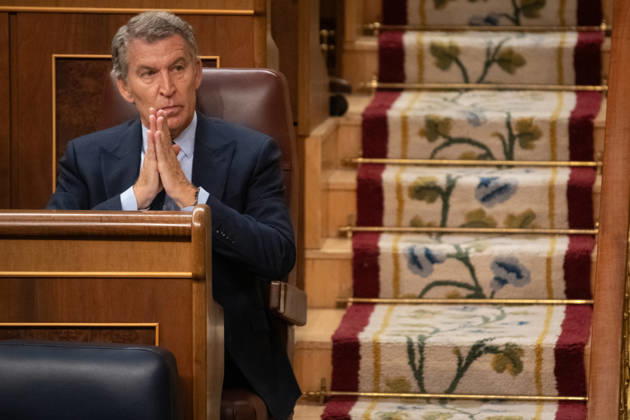 Sánchez Appears Before Congress to Report on the Government’s Response to the Migration Crisis in Ceuta Alberto Núnez Feijóo, president of the Popular Party, during a plenary session in the Congress of Deputies on September 3, 2026, in Madrid, Spain. Sánchez is appearing this Thursday before the full Congress to report on the government’s response to the events that have taken place in Ceuta since July 30 and on the current situation in the autonomous city. SEPTEMBER 3, 2026 Fernando Sá Madrid, Madrid, Spain  Copyright: xFernandoxSanchezx 7746168