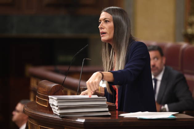 Sánchez Appears Before Congress to Report on the Government’s Response to the Migration Crisis in Ceuta Junts’ spokesperson in Congress, Miriam Nogueras, speaks during a plenary session of the Congress of Deputies on September 3, 2026, in Madrid, Spain. Sánchez is appearing this Thursday before the full Congress to report on the government’s handling of the events that have taken place in Ceuta since July 30 and on the current situation in the autonomous city. SEPTEMBER 3, 2026 Madrid, Spain  Copyright: xEduardoxParrax 7746181