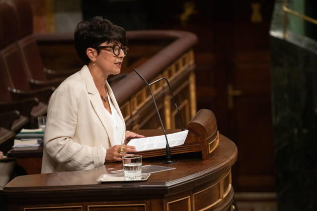 Sánchez Appears Before Congress to Report on the Government’s Response to the Migration Crisis in Ceuta PNV spokesperson in Congress, Maribel Vaquero, speaks during a plenary session in the Congress of Deputies on September 3, 2026, in Madrid, Spain. Sánchez will appear before the full Congress this Thursday to report on the government’s handling of the events that have taken place in Ceuta since July 30 and on the current situation in the autonomous city. SEPTEMBER 3, 2026 Fernando Sá Madrid, Madrid, Spain  Copyright: xFernandoxSanchezx 7746334