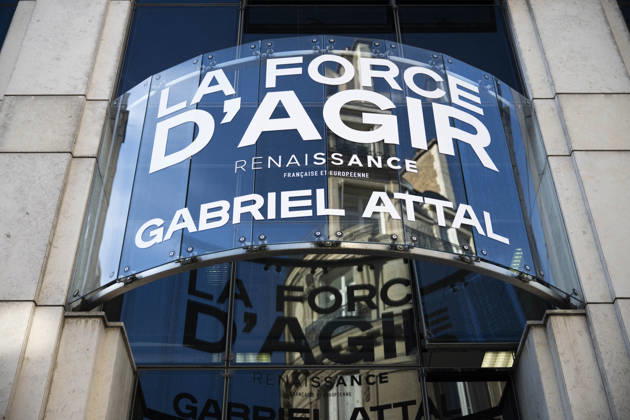 Gabriel Attal Present His Campaign Team - Paris Illustration Renaissance headquarters at the Renaissance headquarters in Paris on September 3, 2026. Photo by Eliot Blondet ABACAPRESS.COM Paris France France  Copyright: xBlondetxEliot ABACAx