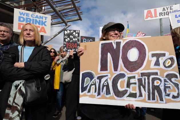 September 3, 2026, Edinburgh, Scotland, UK: Campaign group Action To Protect Rural Scotland, along with representatives from fourteen local campaign groups opposed to proposed AI data centres, held a protest outside the Scottish Parliament in Edinburgh. Campaigners are calling for an immediate moratorium on hyperscale data centres, arguing that they could place unprecedented demands on Scotlands electricity infrastructure and have environmental consequences for nearby communities. Edinburgh UK - ZUMAs357 20260903_zip_s357_003 Copyright: xCameronxScottx