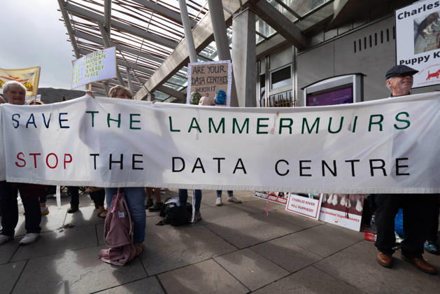 September 3, 2026, Edinburgh, Scotland, UK: Campaign group Action To Protect Rural Scotland, along with representatives from fourteen local campaign groups opposed to proposed AI data centres, held a protest outside the Scottish Parliament in Edinburgh. Campaigners are calling for an immediate moratorium on hyperscale data centres, arguing that they could place unprecedented demands on Scotlands electricity infrastructure and have environmental consequences for nearby communities. Edinburgh UK - ZUMAs357 20260903_zip_s357_018 Copyright: xCameronxScottx