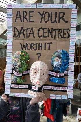 September 3, 2026, Edinburgh, Scotland, UK: Campaign group Action To Protect Rural Scotland, along with representatives from fourteen local campaign groups opposed to proposed AI data centres, held a protest outside the Scottish Parliament in Edinburgh. Campaigners are calling for an immediate moratorium on hyperscale data centres, arguing that they could place unprecedented demands on Scotlands electricity infrastructure and have environmental consequences for nearby communities. Edinburgh UK - ZUMAs357 20260903_zip_s357_019 Copyright: xCameronxScottx