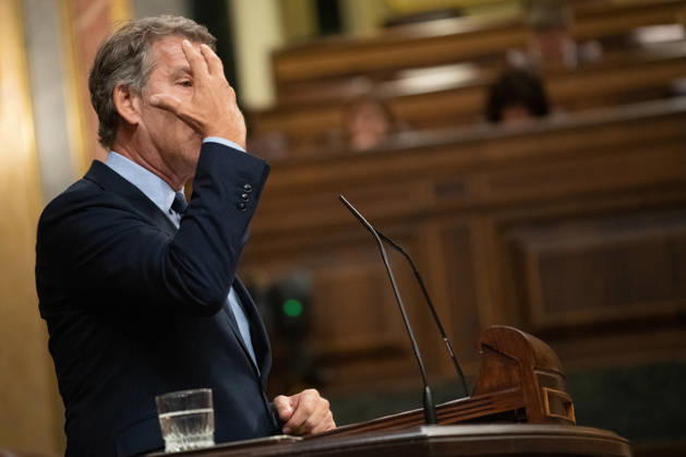 Sánchez Appears Before Congress to Report on the Government’s Response to the Migration Crisis in Ceuta Alberto Núnez Feijóo, president of the Popular Party, speaks during a plenary session of the Congress of Deputies on September 3, 2026, in Madrid, Spain. Sánchez is appearing before the full Congress this Thursday to report on the executive branch’s handling of the events that have taken place in Ceuta since July 30 and on the current situation in the autonomous city. SEPTEMBER 3, 2026 Fernando Sá Madrid, Madrid, Spain  Copyright: xFernandoxSanchezx 7746764