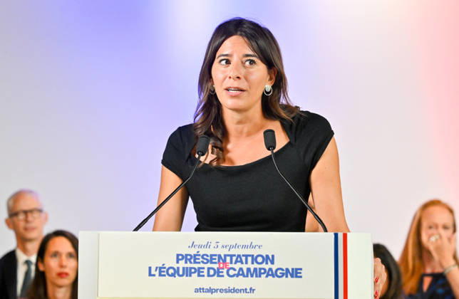 Rachel Flore Pardo, a lawyer and member of the Renaissance party’s presidential campaign team; Gabriel Attal, secretary-general of the Renaissance party and candidate in the upcoming presidential election, speaks at a press conference to introduce his campaign team at the Renaissance headquarters in Paris, France, on September 3, 2026 Christian Liewig Bestimage General Secretary of the French centrist party Renaissance and upcoming presidential election candidate Gabriel Attal during a press conference to present his campaign team at the Renaissance headquarters in Paris, France, on September 3, 2026 Paris France  Copyright: xChristianxLiewigx xBestimagexChristianxLiewigx xBestimagex