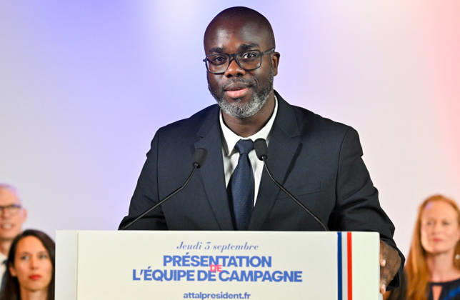 Abdoulaye Kanté, a politician and member of the Renaissance party’s presidential campaign team; Gabriel Attal, secretary-general of the Renaissance party and candidate in the upcoming presidential election, speaks at a press conference to introduce his campaign team at the Renaissance headquarters in Paris, France, on September 3, 2026. Christian Liewig Bestimage. General Secretary of the French centrist party Renaissance and upcoming presidential election candidate Gabriel Attal during a press conference to present his campaign team at the Renaissance headquarters in Paris, France, on September 3, 2026. Paris, France Copyright: xChristianxLiewigx xBestimagexChristianxLiewigx xBestimagex